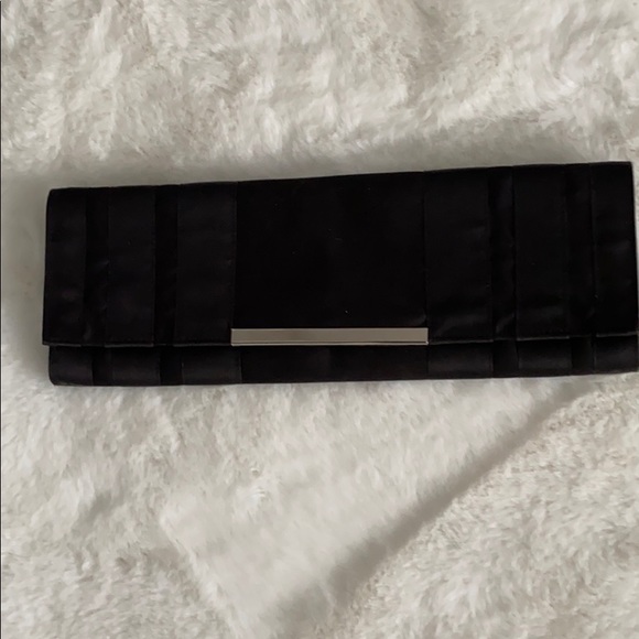 Black satin  Clutch evening or shoulder bag - Picture 5 of 9
